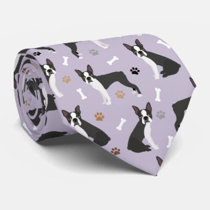 Boston Terrier Bones and Paws Cravate