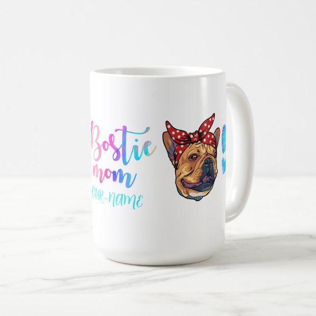 Boston Terrier Chien Mug Fête des mères Bosti Mama (Devant droit)