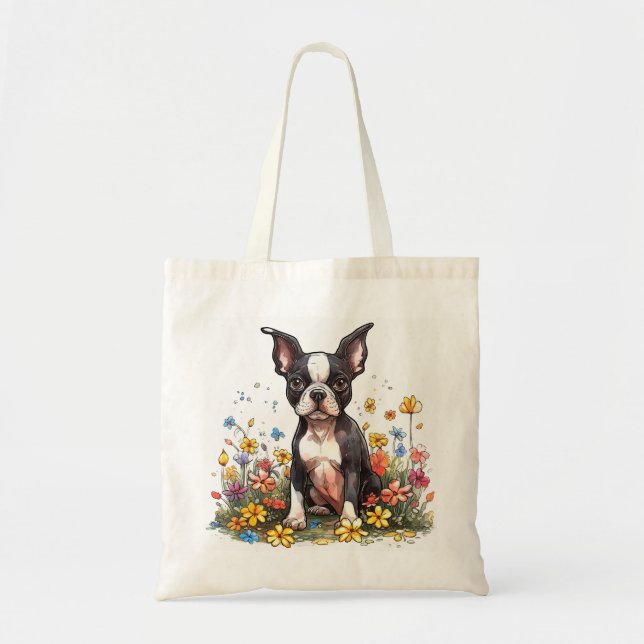 Boston Terrier dans le Sac fourre-tout Bloom (Devant)