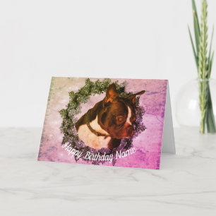 Boston Terrier Dog Art Carte d'anniversaire person
