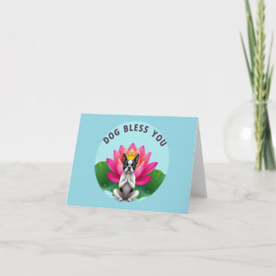 Boston Terrier Dog Bless Vous vierge carte de voeu