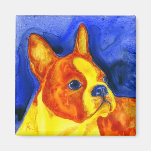 Boston Terrier Magnet - "Golden Boy" (Devant)