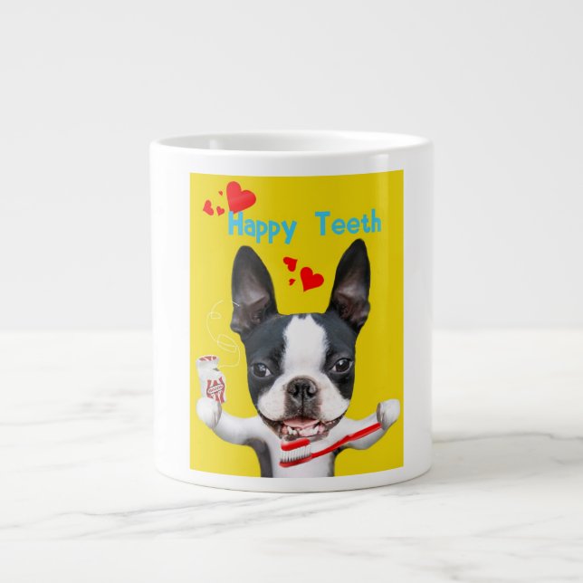 Boston Terrier Mirabelle Happy Teeth Mug (Devant)