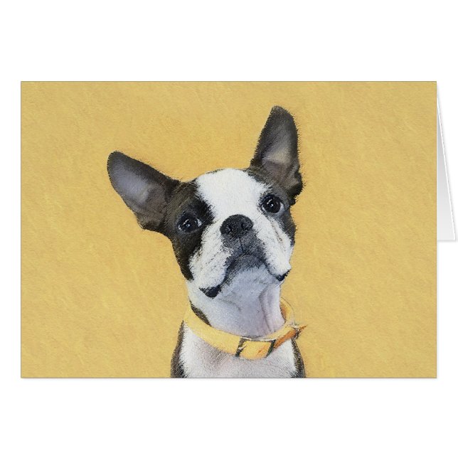 Boston Terrier Peinture - Cute Original Chien Art (Devant horizontal)