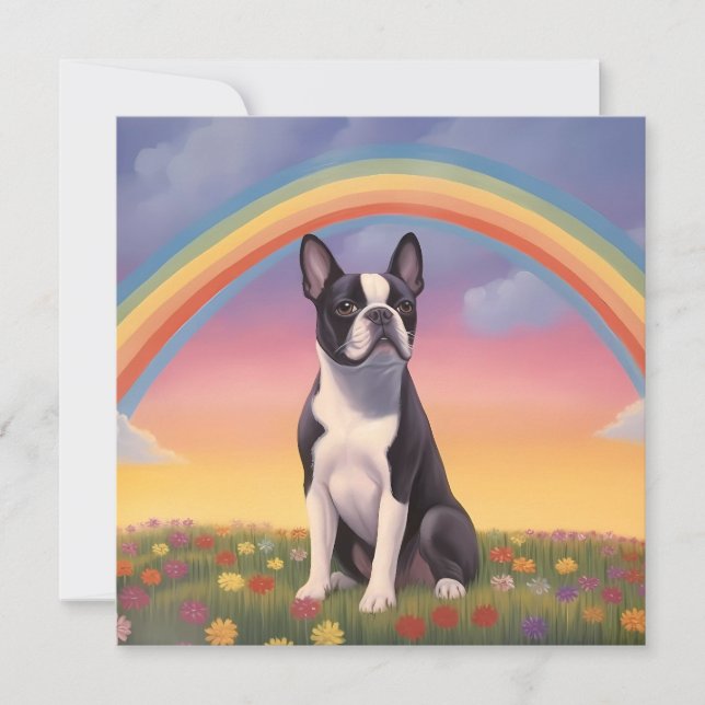 Boston Terrier Rainbow Bridge Nom personnalisé Chi (Devant)