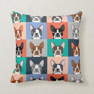 Boston Terrier Tiles - joli coussin de boston terr