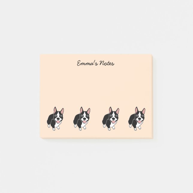 Boston Terriers Custom Post-it® Notes 4" x 3" (Devant)