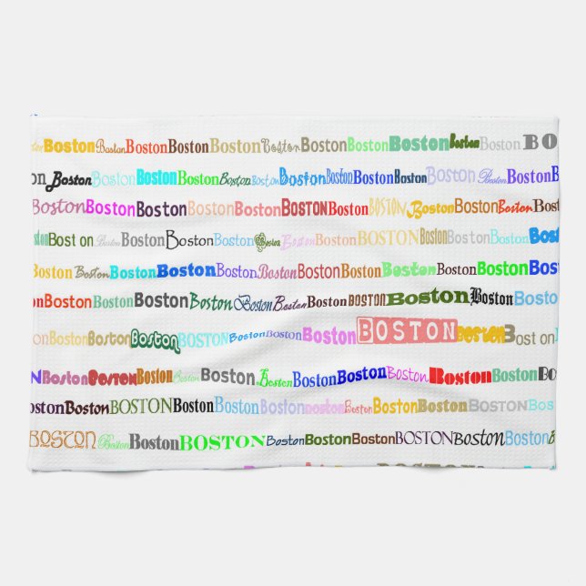 Boston Text Design II Serviette de cuisine (Horizontal)