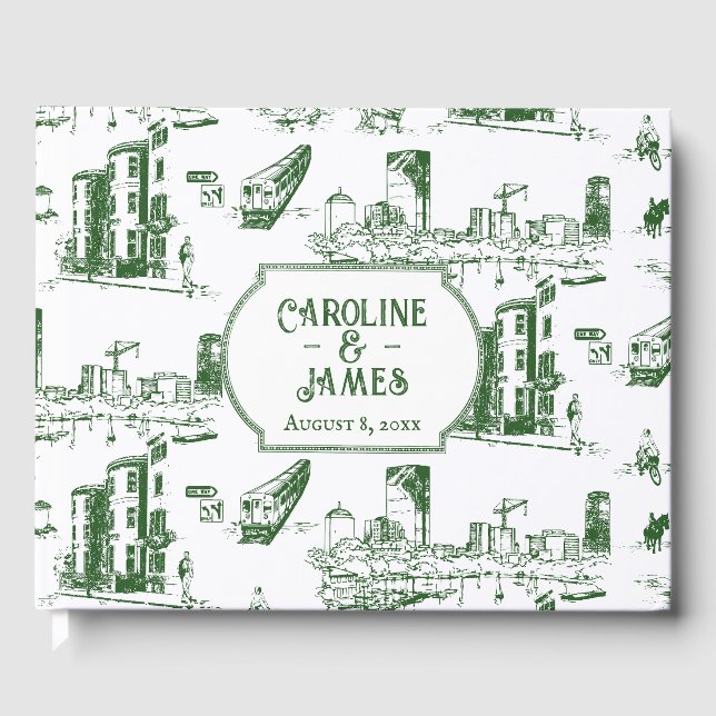 Boston Toile Forest Green Livre d'invité personnal (Recto)