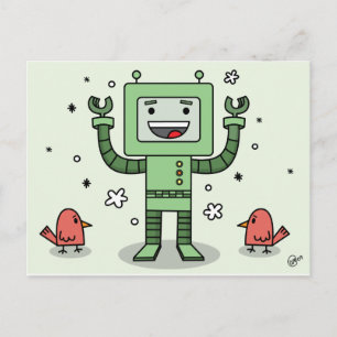 Bot et amis heureux - carte postale