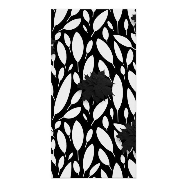 Botanic Balance" Black & White Glossy Poster (Devant)