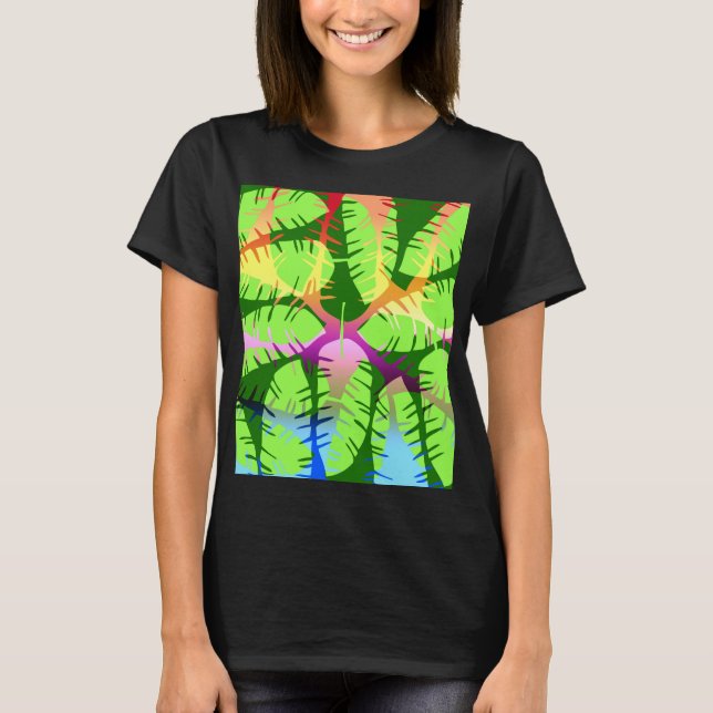BOTANICAL ABSTRACT FEUILLES DE BANANIER  T-Shirt (Devant)
