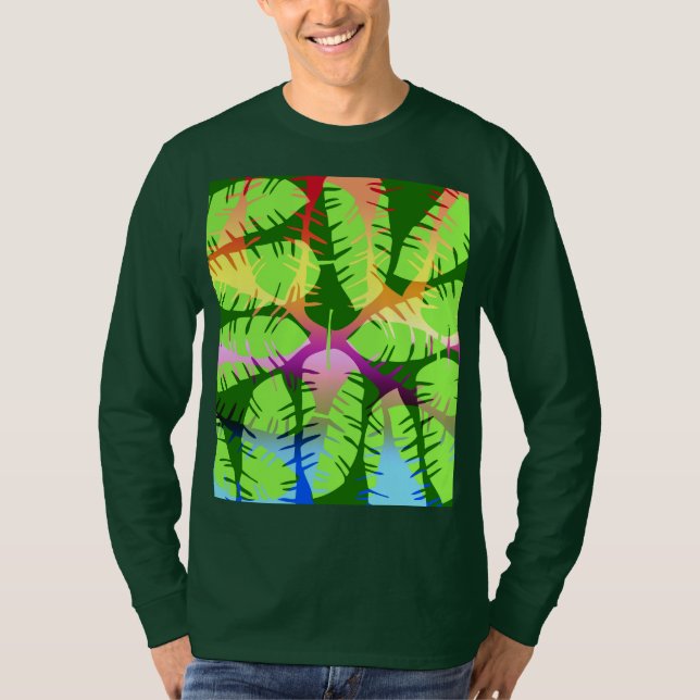BOTANICAL ABSTRACT FEUILLES DE BANANIER  T-Shirt (Devant)