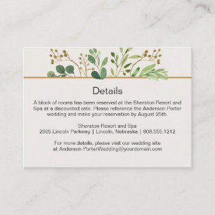 Botanical Dream Ivory Back Detail Cartes de fermet