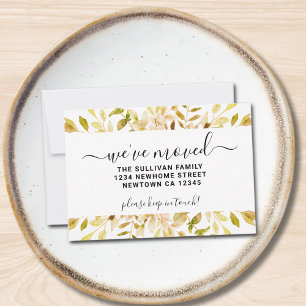 Botanical Fall Foliage We've Moved Faire-part