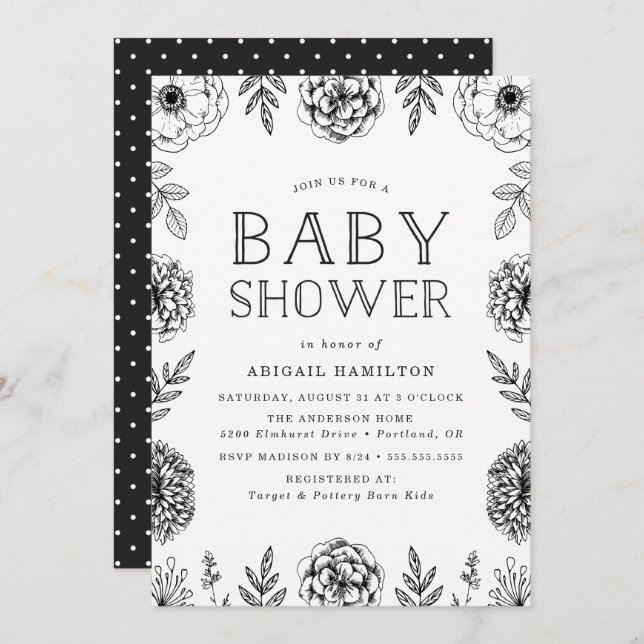 Botanical Garden | Baby Shower Invitation (Devant / Derrière)