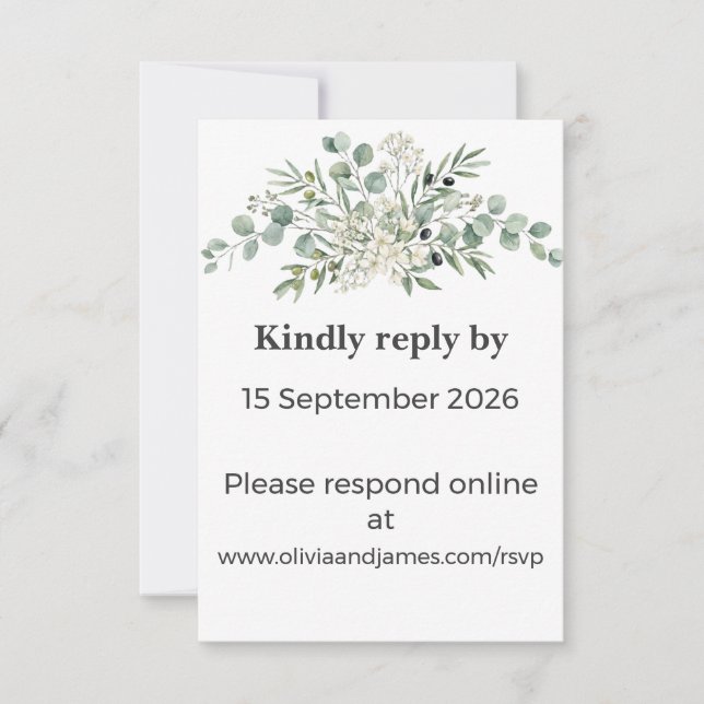 Botanical Garden Romance RSVP Card (Devant)