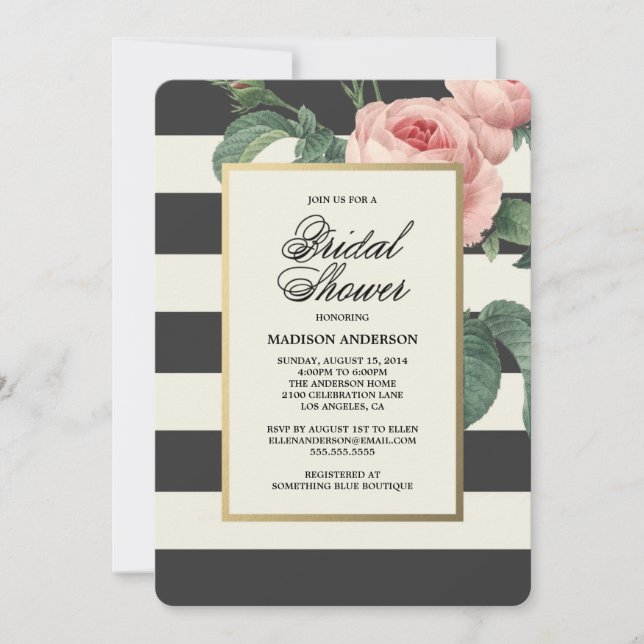 Botanical Glamour | Invitation de douche nuptiale (Devant)