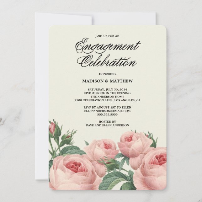Botanical Glamour| Invitation de la partie d'engag (Devant)