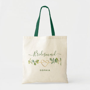 Botanical Gold Greenery Bridesmaid Tote Bag