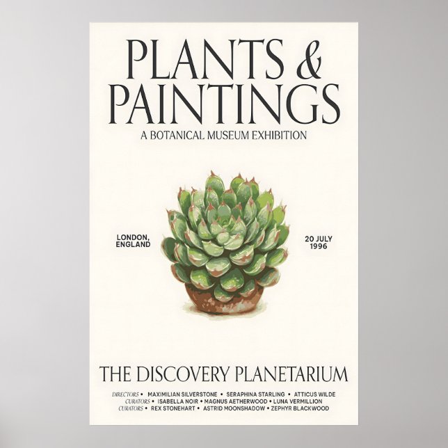 Botanical Museum Exhibition Poster Succulent Plant (Devant)