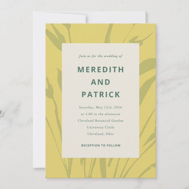 Botanical Sketch Citrus Gold Wedding Invitation (Devant)