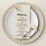 Botanical wildflowers garden floral Wedding Menu<br><div class="desc">Botanical wildflowers garden floral Wedding Menu Invitation.
A simple wildflower botanical invitation that is perfect for a garden or outdoor wedding. All designs are printed. All designs are printed.</div>