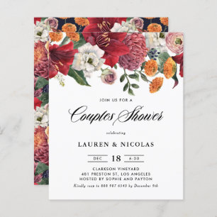 Botanique Amaryllis Couples Douche Invitation