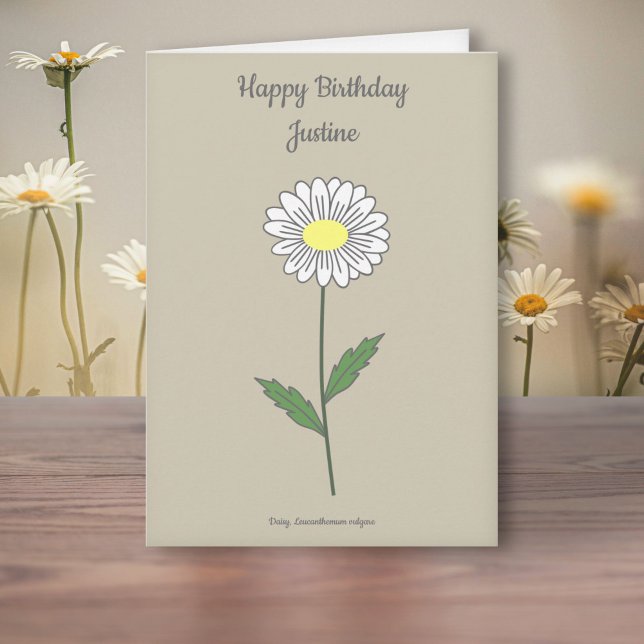 Botanique Daisy Pastel Flower Carte d'anniversaire (Botanical Daisy Flower Birthday Card)