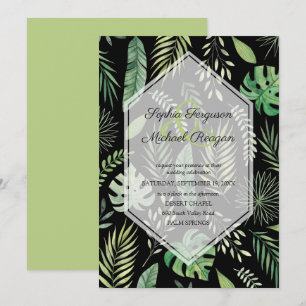 Botanique de verdure sur les invitations de mariag