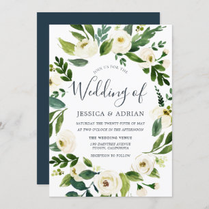 Botanique Elegant Wreath Garden Invitation de mari