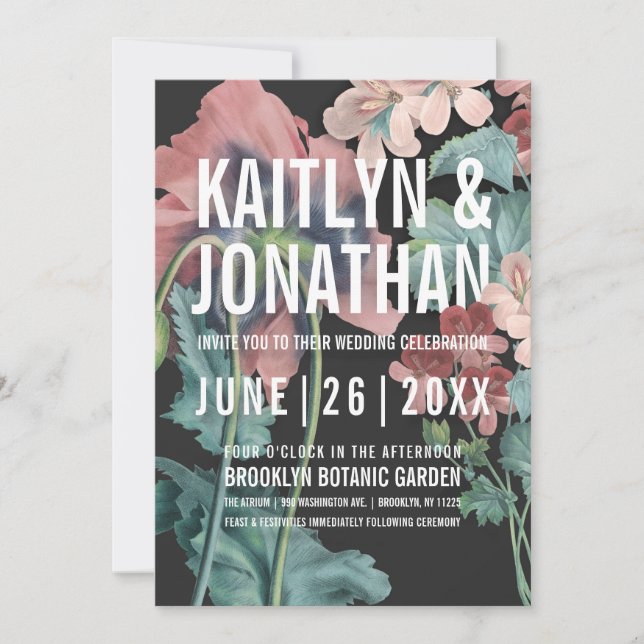 Botanique Embrace Mariage Invitations (Devant)