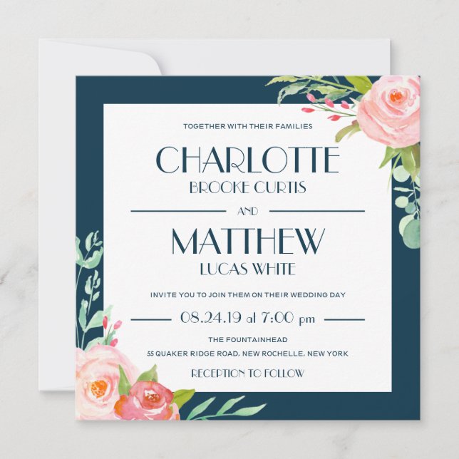 Botanique en fleurs| Faire-part de mariage (Devant)