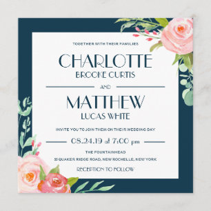 Botanique en fleurs  Faire-part de mariage