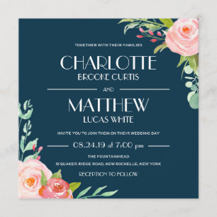Botanique en fleurs  Faire-part de mariage