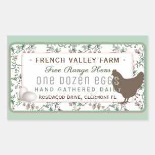 Botanique Étiquette de gros oeufs en carton avec H