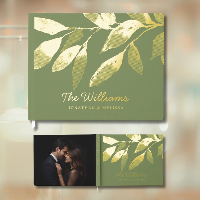 Botanique Feuille Sage Green Foil Livre d'invité P (Créateur téléchargé)