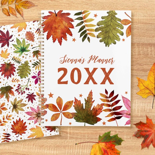 Botanique Feuilles d'automne Planificateur de feui (Botanical Autumn Leaves Fall Foliage Planner)