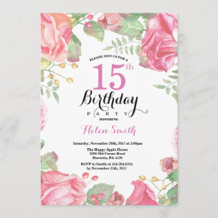 Botanique Floral 15e anniversaire Invitation