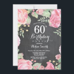 Botanique Floral 60e anniversaire Invitation<br><div class="desc">Invitation botanique florale 60e anniversaire. Floral Pink Peonies Invitation d'anniversaire pour les femmes. Fleur florale aquarelle. Elégante Rose rose et Fleurs de pivoine. Anniversaire adulte. Arrière - plan de tableau de bord. Noir et Blanc. 13ème 15ème 16ème 18ème 20ème 21ème 30ème 40ème 50ème 60ème 70ème 80ème 90ème 100ème, tout âge....</div>