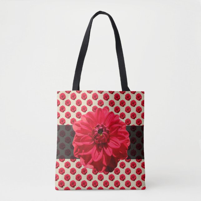 Botanique Floral Rouge sur n'importe quel Sac four (Devant)