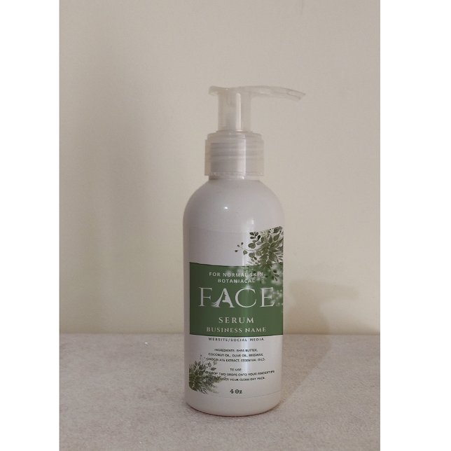 Botanique Moderne étincelante FACE sérum étiquette (Créateur téléchargé)