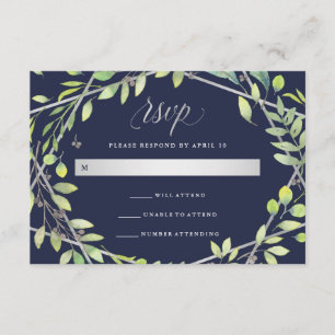 Botanique moderne   Silver Look Wedding RSVP