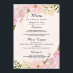 Botanique Rose Blush Floral Mariage Menu Dîner<br><div class="desc">Invitation correspondante,  cartes rsvp,  timbres-poste et plus encore dans le Little Bayleigh Store. Nous avons utilisé des oeuvres d'art de : www.createthecut.com</div>