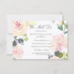 Botanique Rose Rose Vow Renouvellement Invitation