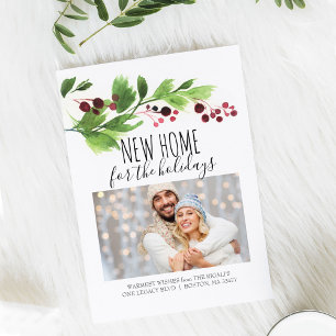 Botanique Rouge & Vert Vacances Moving Faire-part