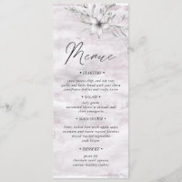 botanique rustique Mariage Dîner Menu Invitation