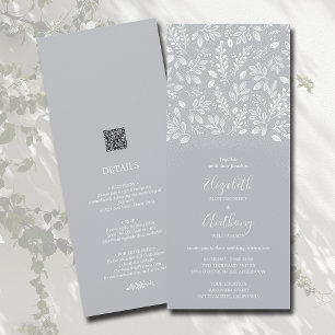 Botanique Tout en un Grey Mariage Invitations