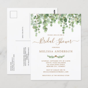 Botanique Verdure Or Nuptiale de douche Invitation