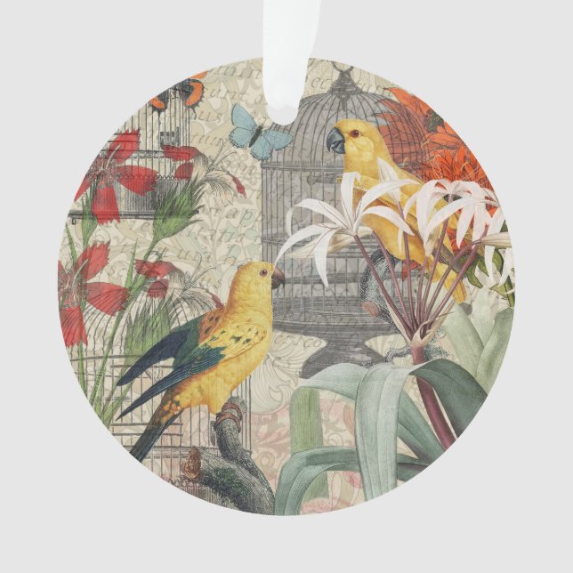 Botanique Vintage Oiseaux Nature Antique Tropicale (devant)